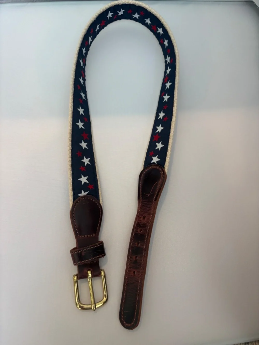 Bailey Boys Buddy Belt - Navy with Red and White Stars, 22